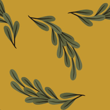 Custom Fabric 'Branches Pattern Gold' by Megan Isabella