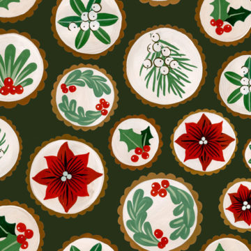 Custom Fabric 'Cookies Forest Green' by Megan Isabella