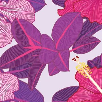 Custom Fabric 'Hibiscus Floral Fuscia' by Megan Isabella