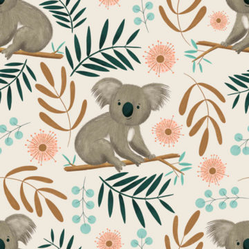 Custom Fabric 'Koala' by Mel Armstrong
