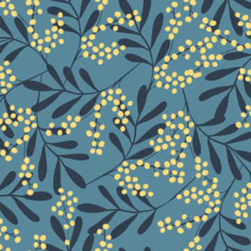 Custom Fabric 'Wattle on Blue' by Mel Armstrong