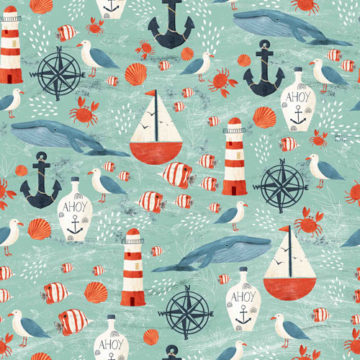 Custom Fabric 'Ahoy' by Mel Armstrong