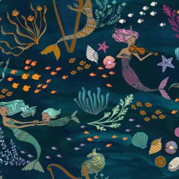 Custom Fabric 'Mermaid Music' by Cecilia Mok