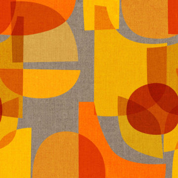 Custom Fabric 'Mid Century Kaleidoscope Orange' by Cecilia Mok