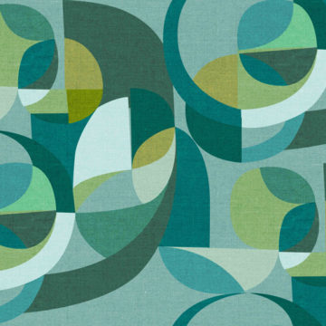 Custom Fabric 'Modern Circles Teal' by Cecilia Mok