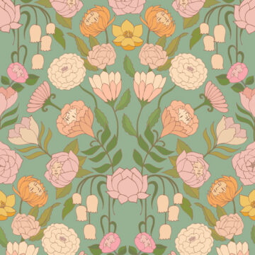 Custom Fabric 'Mystery Garden Duck Egg' by Cecilia Mok