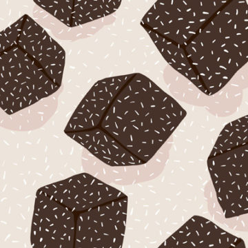 Custom Fabric 'Lamington Chocolate Pattern' by Fancy Lady Industries