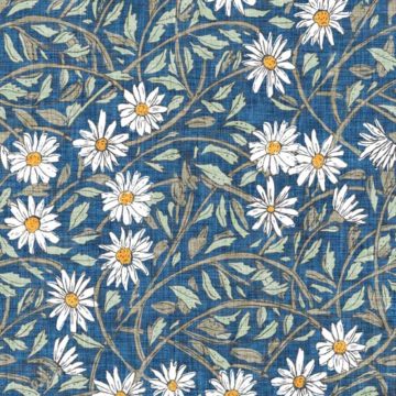 Custom Fabric 'Paper Daisy Blue' by Esther Fallon Lau 