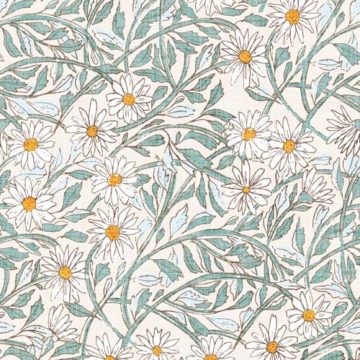 Custom Fabric 'Paper Daisy Cream' by Esther Fallon Lau 