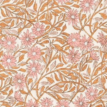 Custom Fabric 'Paper Daisy Peach' by Esther Fallon Lau 