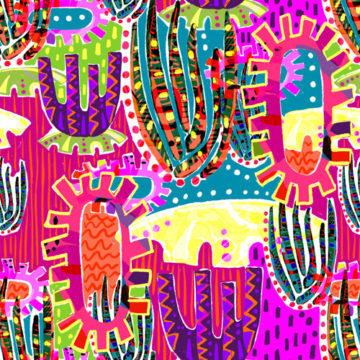 Custom Fabric 'Party Plants' by Bronwyn Seedeen