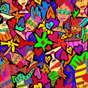 Custom Fabric 'Party Vibes' by Antayjo Art (Ang Watson)