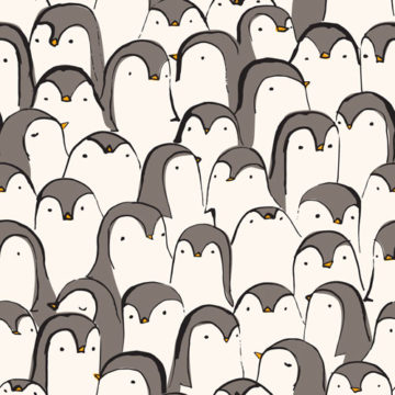 Custom Fabric 'Penguin Huddle' by Cecilia Mok