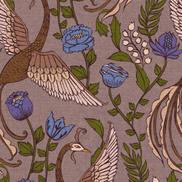 Custom Fabric 'Phoenix Garden Fawn' by Cecilia Mok
