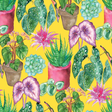 Custom Fabric 'Plant Lady Yellow' by Rachael King