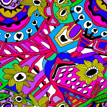 Custom Fabric 'Power Flower' by Antayjo Art (Ang Watson)