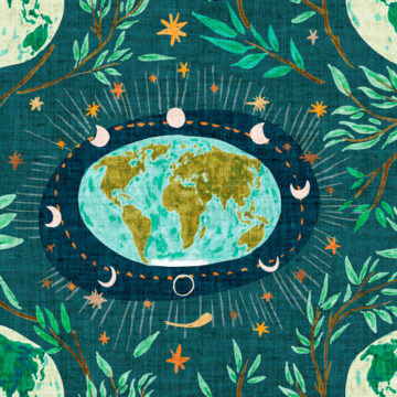 Custom Fabric 'Precious Earth Green' by Esther Fallon Lau 