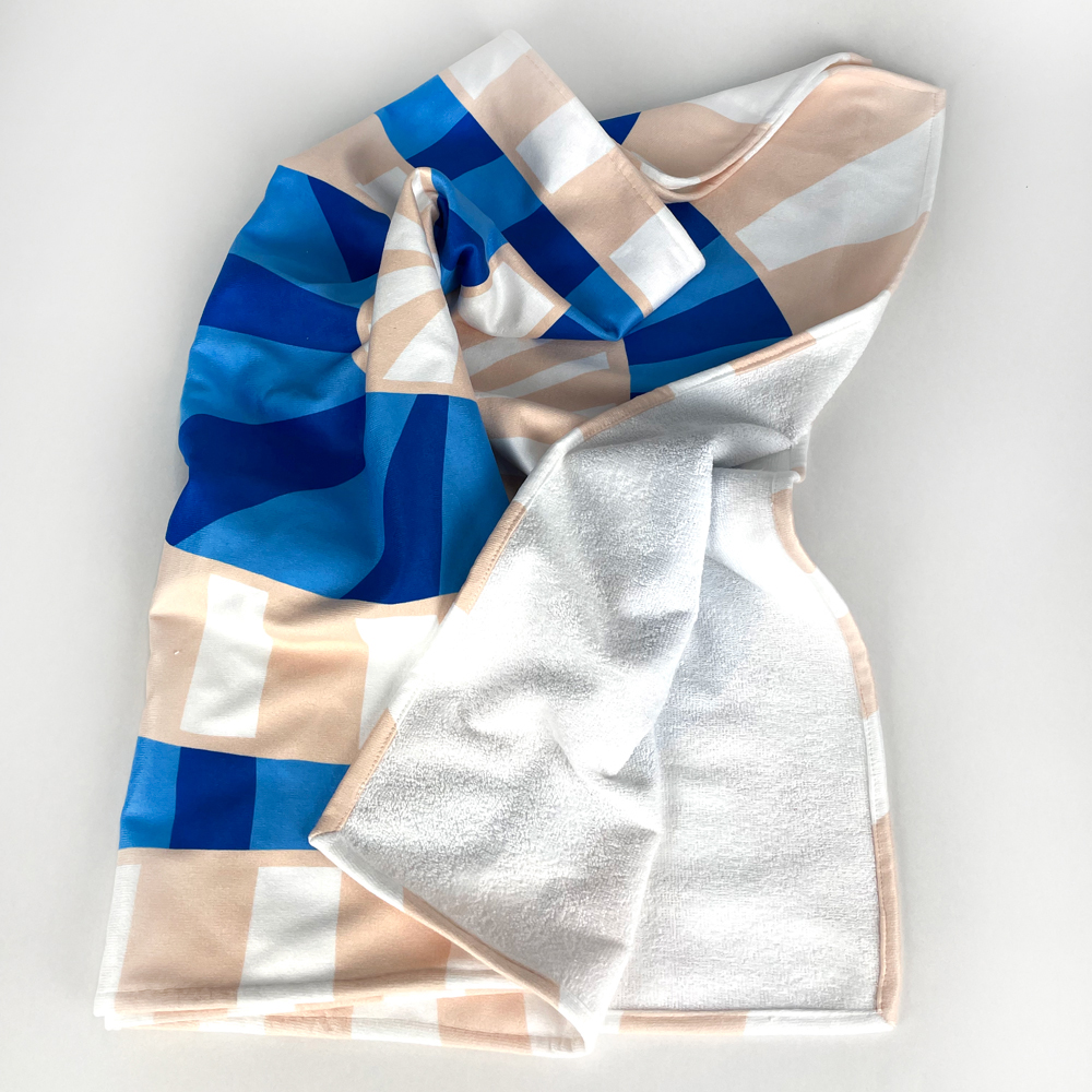 custom digital textile print all over a plush towel