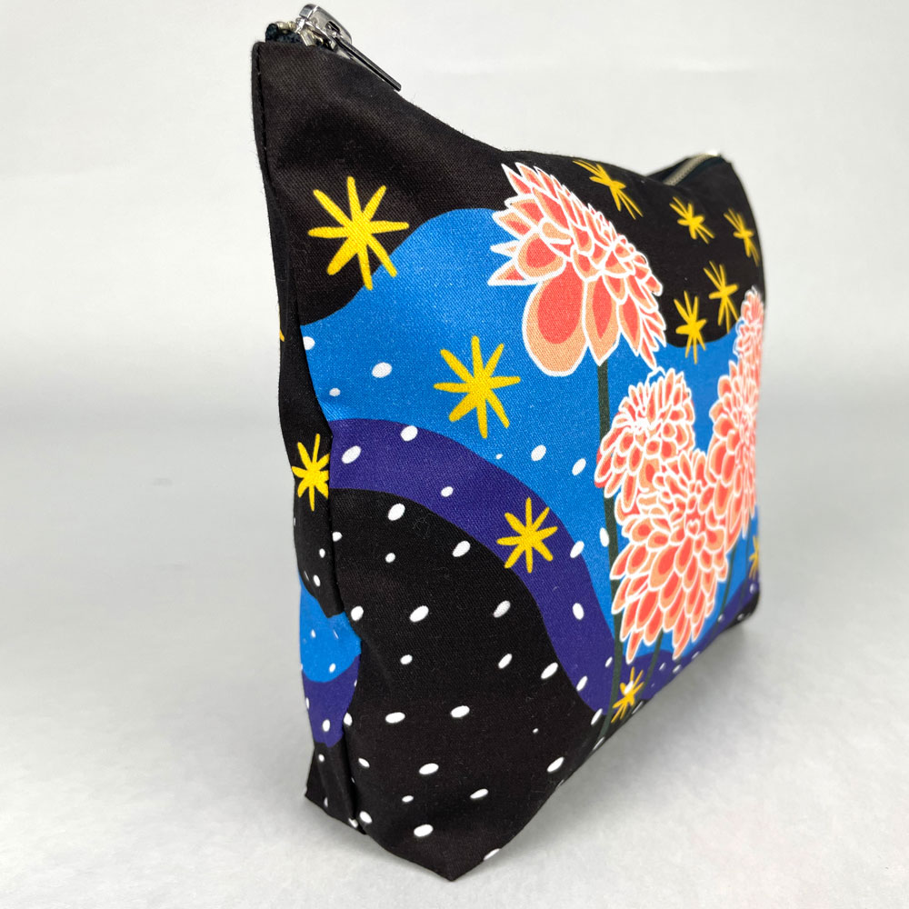custom printed floral pouch printed on cotton