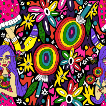Custom Fabric 'Rainbow Lady' by Antayjo Art (Ang Watson)