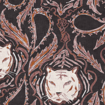 Custom Fabric 'Regal Tiger Paisley Black' by Esther Fallon Lau 