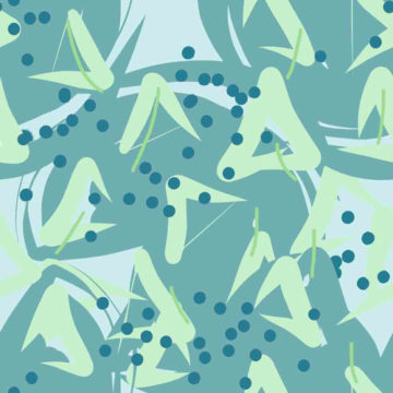 Custom Fabric 'Camo Aqua' by Emily Wills