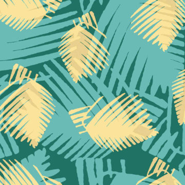 Custom Fabric 'Fronds with Benefits Teal' by Emily Wills