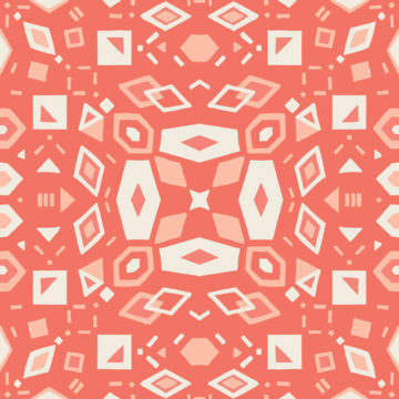 Custom Fabric 'Shape Stack Coral' by Emily Wills