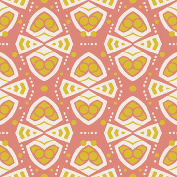 Custom Fabric 'Sixites Swag Terracotta Sunshine' by Emily Wills