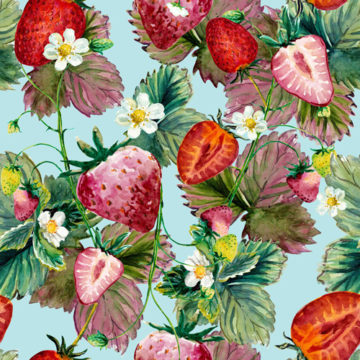 Custom Fabric 'Strawberries' by Maggie Lam Surface Design