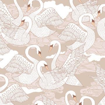 Custom Fabric 'Swans Cotton' by Cecilia Mok