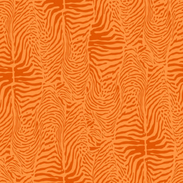 Custom Fabric 'Tangerine Zebra Pattern' by Folklore & Flora