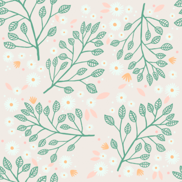 Custom Fabric 'Daisy Garden Green Soft Pink' by Thistle and Fox