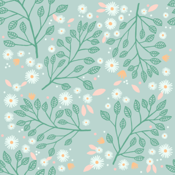 Custom Fabric 'Daisy Garden Sage' by Thistle and Fox