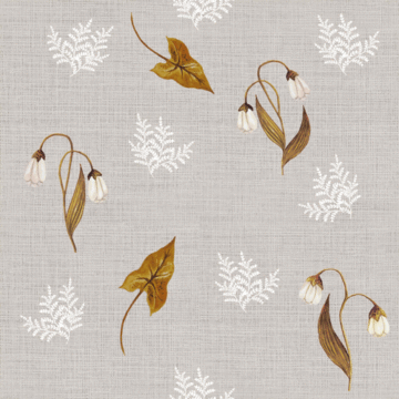 Custom Fabric 'Feathery Fern and Lily Natural' by Thistle and Fox