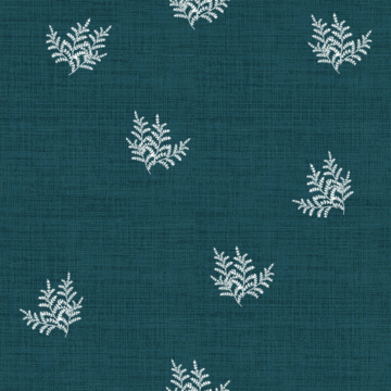 Custom Fabric 'Feathery Fern Dark Teal Linen' by Thistle and Fox