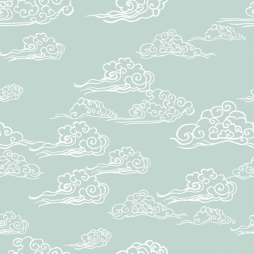 Custom Fabric 'Floating Away Eggshell' by Thistle and Fox