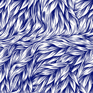 Custom Fabric 'Fur in Indigo Blue' by Thistle and Fox
