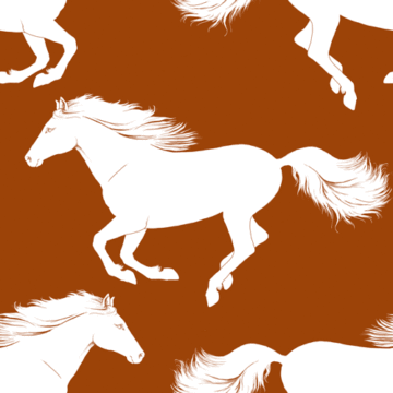 Custom Fabric 'Galloping Pony Chestnut' by Thistle and Fox