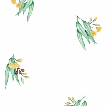 Custom Fabric 'Gum Blossoms Yellow Scattered' by Thistle and Fox