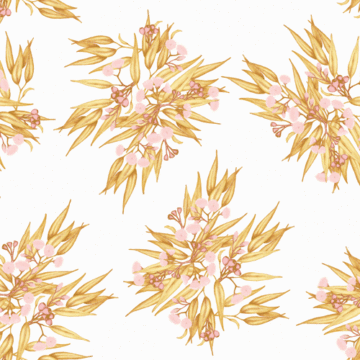 Custom Fabric 'Gumnuts Ditsy Golden' by Thistle and Fox
