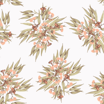 Custom Fabric 'Gumnuts Ditsy Vintage Peach' by Thistle and Fox