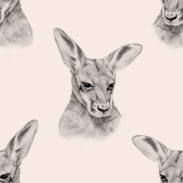 Custom Fabric 'Kangaroo Joey Vanilla' by Thistle and Fox