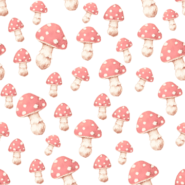 Custom Fabric 'Magical Mushrooms Peachy' by Thistle and Fox