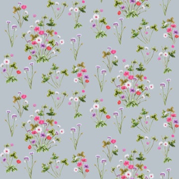 Custom Fabric 'Meadowsweet Magenta Green and Grey' by Thistle and Fox
