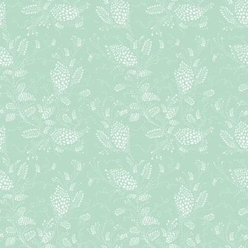 Custom Fabric 'Miss Everdeen Botanical in Pale Green' by Thistle and Fox