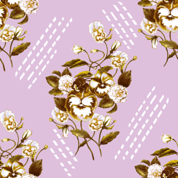 Custom Fabric 'Pansy Abstract Retro Lilac' by Thistle and Fox