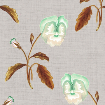 Custom Fabric 'Pansy Bronze on Natural Linen' by Thistle and Fox