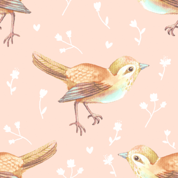 Custom Fabric 'Song Bird Auburn Pale Peach' by Thistle and Fox
