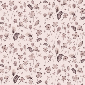 Custom Fabric 'Wildflowers Sepia' by Thistle and Fox